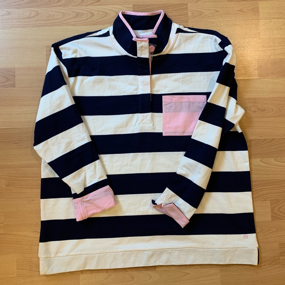 Crown & Ivy Rugby Striped Pullover NWT - size XL